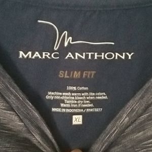 Mark Anthony Blue V Neck Soft Tee Size XL